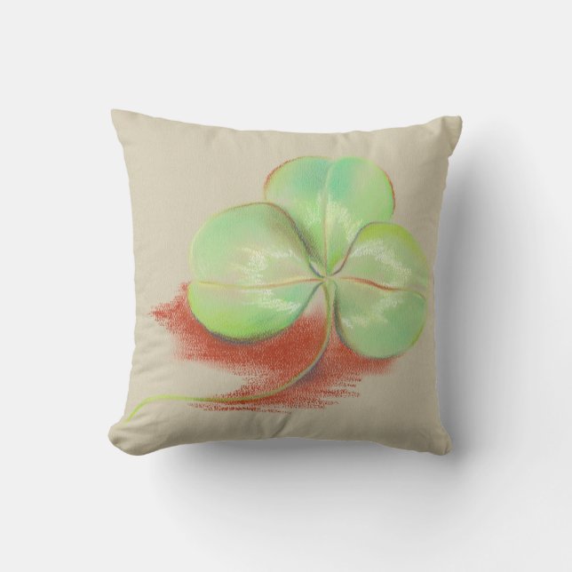Coussin Dessin de pastel shamrock (Recto)