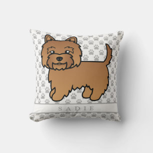 Coussin Dessin de Red Cairn Terrier Dog Illustration et no