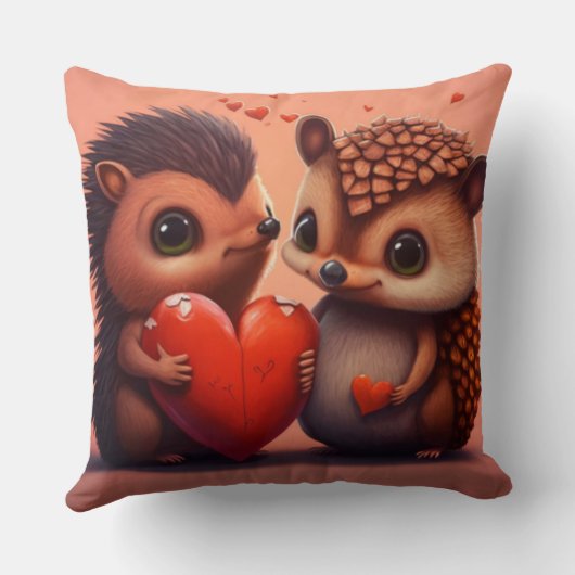 Coussin Dessin de Saint Valentin sur mesure (Verso)