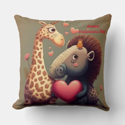 Coussin Dessin de Saint Valentin sur mesure (Recto)