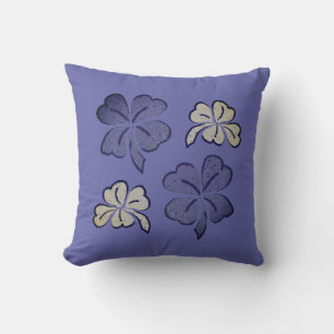 Coussin Dessin de Shamrock de trèfle violet très peri