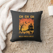 Coussin Dessin de silhouette de maison hantée de sorcière (Couverture)