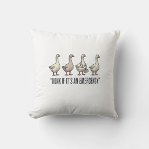 Coussin Dessin de T-shirt vintage d'oie drôle Klaxon d'urg