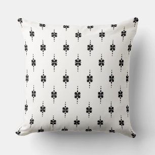 Coussin Dessin Décoratif Noir et Blanc