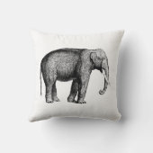Coussin Dessin d'éléphant vintage (Verso)