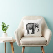 Coussin Dessin d'éléphant vintage (Chaise)