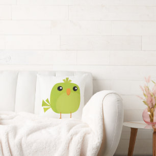 Coussin Dessin d'oiseau vert