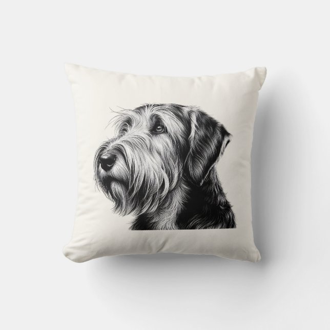 Coussin Dessin d'Otterhound (Recto)