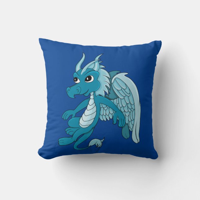 Coussin Dessin du Dragon Bleu (Recto)