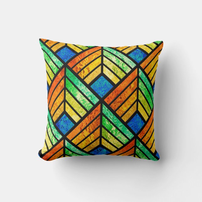 Coussin Dessin d'un vitrail. Motif transparent (Recto)