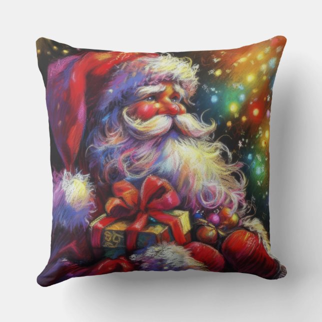 Coussin Dessin dur Pastel Noël Père Noël (Verso)