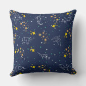 Coussin Dessin élégant animaux ciel bleu enfants (Verso)