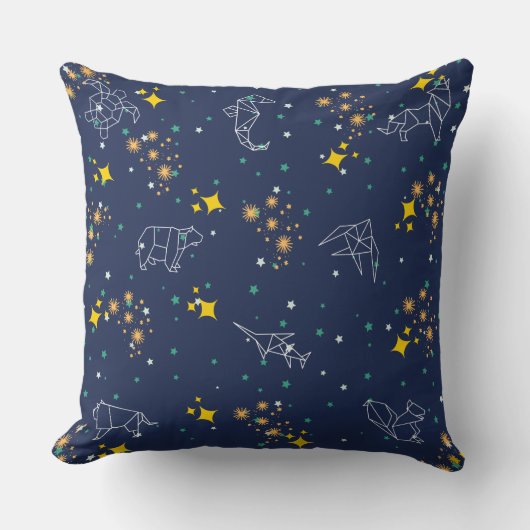 Coussin Dessin élégant animaux ciel bleu enfants (Recto)