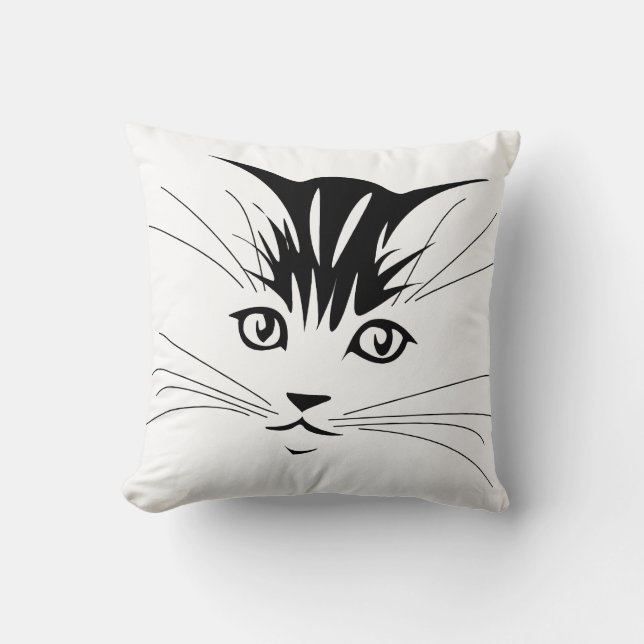 Coussin Dessin face de chat (Recto)