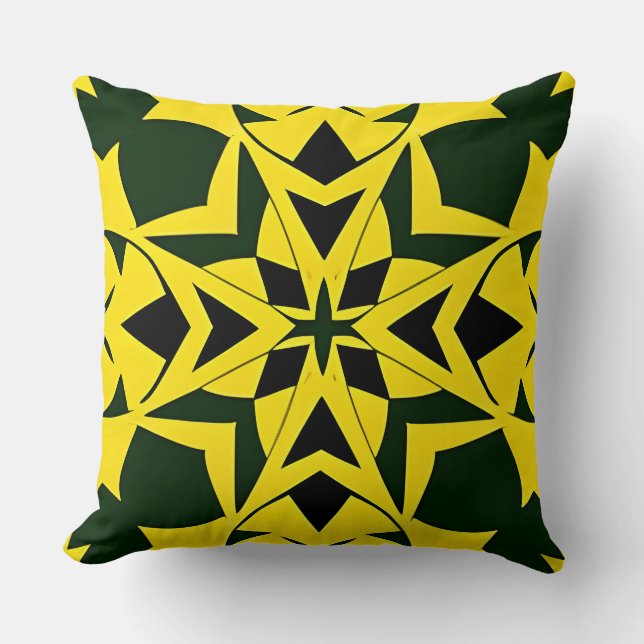 Coussin Dessin floral géométrique vibrant (Recto)