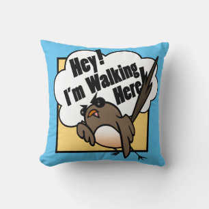 COUSSIN DESSIN FUNNY STYLE OISEAU CARRÉ JETER PILOTE