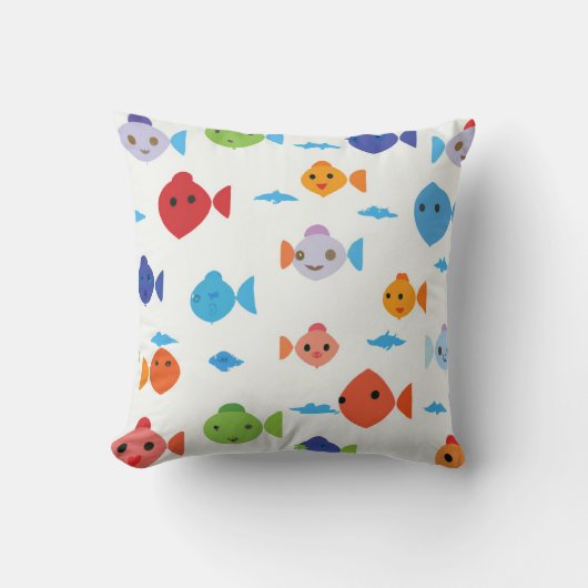 Coussin dessin humoristique sur le poisson (Recto)