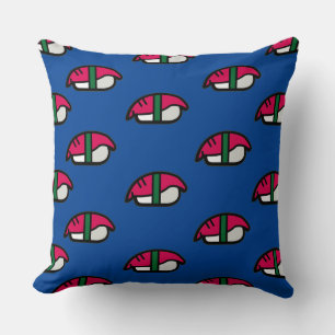 Coussin Dessin Kawaii Sushi, Riz de Poisson et Algues