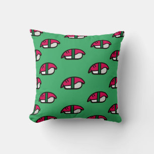 Coussin Dessin Kawaii Sushi, Riz de Poisson et Algues
