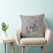 Coussin Dessin main Animé pour filles et chats (Chaise)