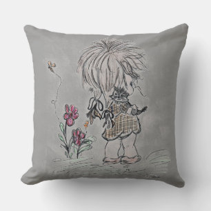 Coussin Dessin main Animé pour filles et chats
