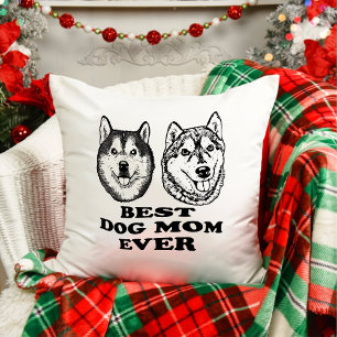 Coussin Dessin main de deux chiens Noël personnalisé