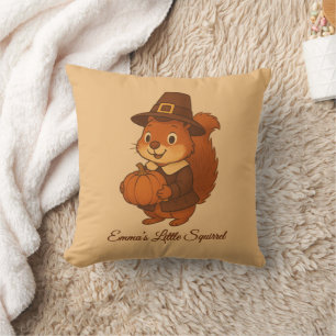 Coussin dessin mignon de l'écureuil d'Action de grâces Cit