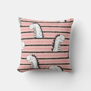 Coussin Dessin mignon Dinosaures vintage motif sans joint.