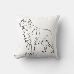 Coussin Dessin minimaliste moderne d'un chien en ligne