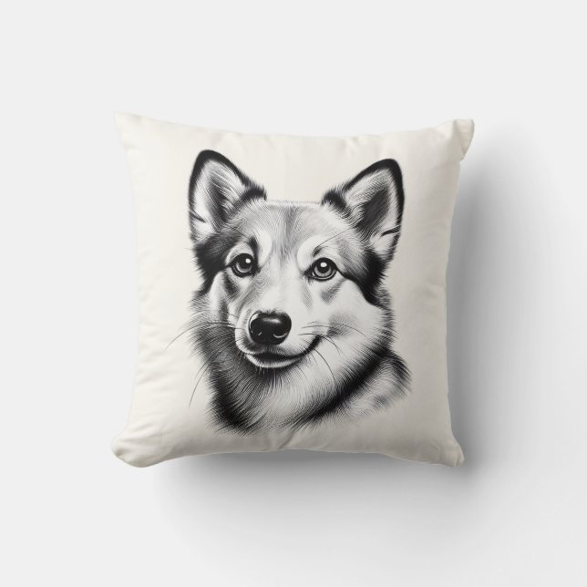 Coussin Dessin Norwegian Lundehund (Recto)