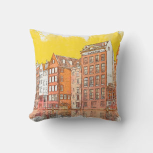 Coussin Dessin ou illustration de couleur d'eau