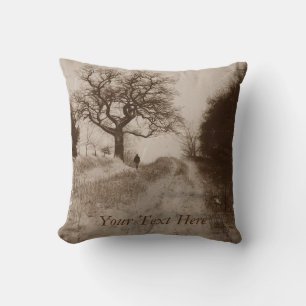 Coussin dessin photographique de la scène de neige en hiv