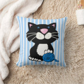 Coussin Dessin Tuxedo Chat et rayures Jeu d'oreiller (Couverture)