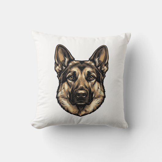 Coussin Dessin vectoriel de chien de berger à la gravure v (Recto)