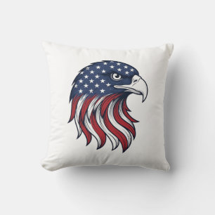 Coussin Dessin vectoriel de drapeau d'aigle patriotique po