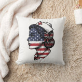 Coussin Dessin vectoriel de profil d'infirmière avec drape (Couverture)