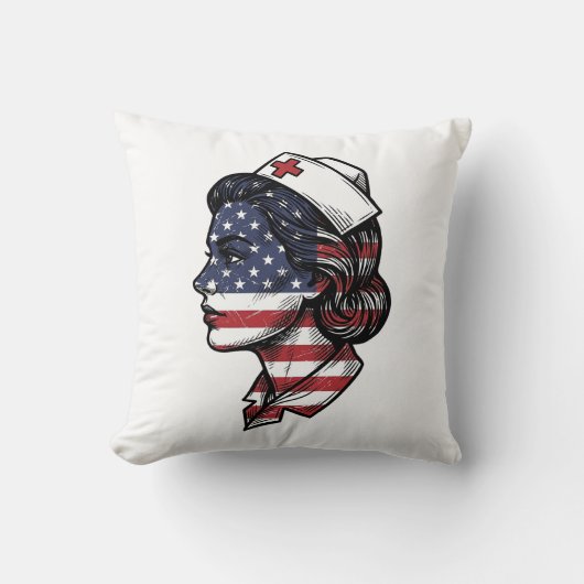 Coussin Dessin vectoriel de profil d'infirmière avec drape (Recto)