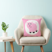 Coussin Dessinatrices de caricatures de cochons roses pers (Chaise)