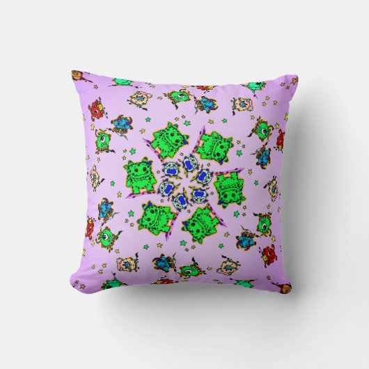 Coussin dessins animés de monstres mignons (Recto)