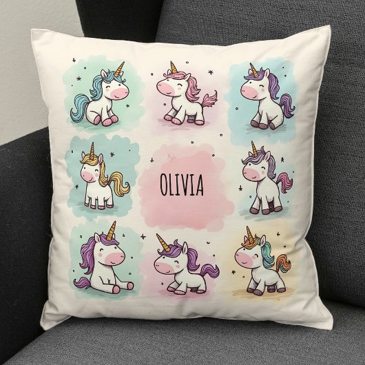 Coussin Dessins Licorne Mignons et Fantaisistes