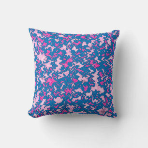 Coussin Destin rose bleu de siège social de motif de camou