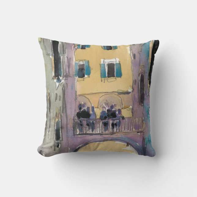 Coussin Destinations | Vue sur le pont du canal de Venise (Recto)