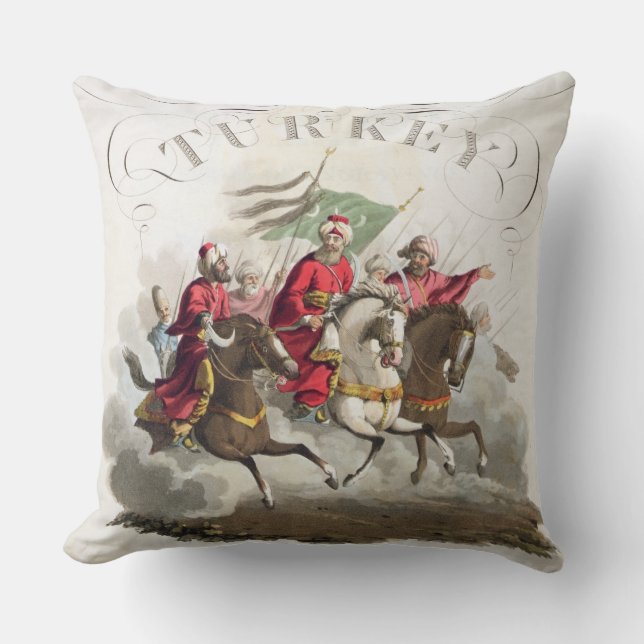 Coussin Détail de page titre, des 'costumes du Variou (Recto)