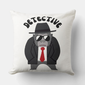 Coussin Detective Gorilla Throw Pillow – Bold Throw Pillow