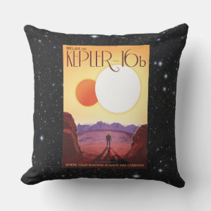 Coussin Détendez-vous sur Kepler 16b annonce de tourisme s