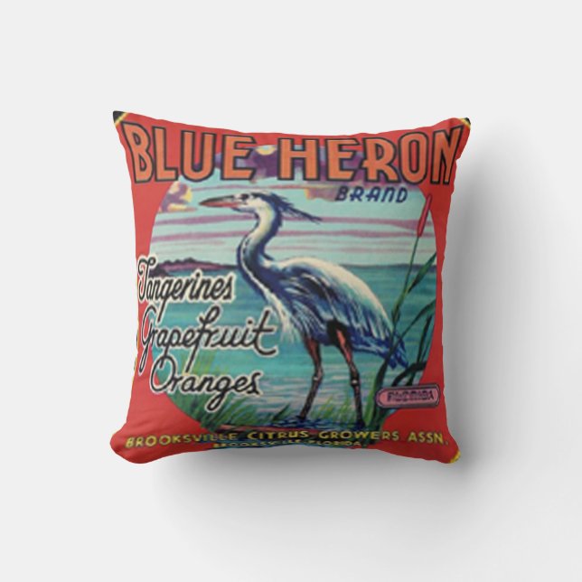 Coussin d'étiquette de héron de Bue (Recto)