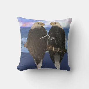Coussin Deux aigles & modèle de texte personnalisé