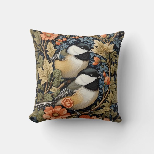 Coussin Deux Beaux Pickadee Noirs (Recto)