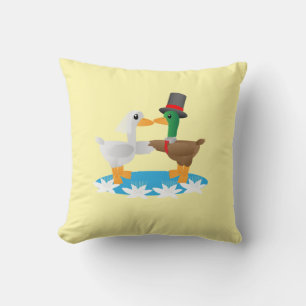 Coussin Deux canards, un étang, pour toujours