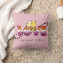 Deux chats amoureux Drapeau lesbien du coucher de